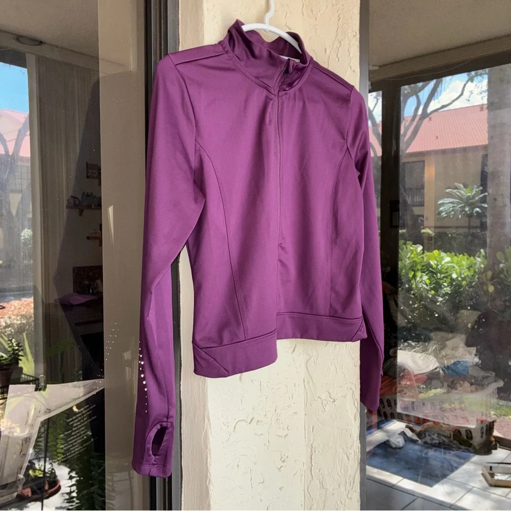 Hind Plum Zip-Up Lightweight Workout Jacket - Picture 3 of 10